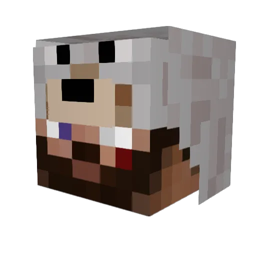Worldbrain Minecraft avatar head, 3D render