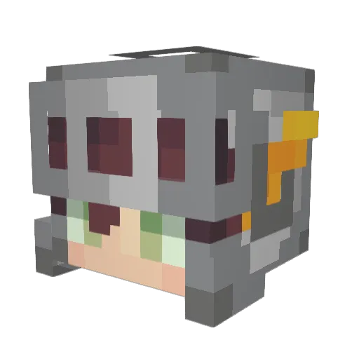 WorldofTux Minecraft avatar head, 3D render