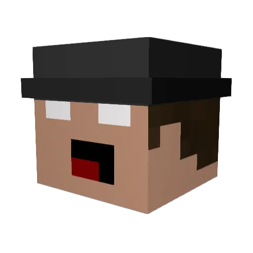 Worldstephen Minecraft avatar head, 3D render