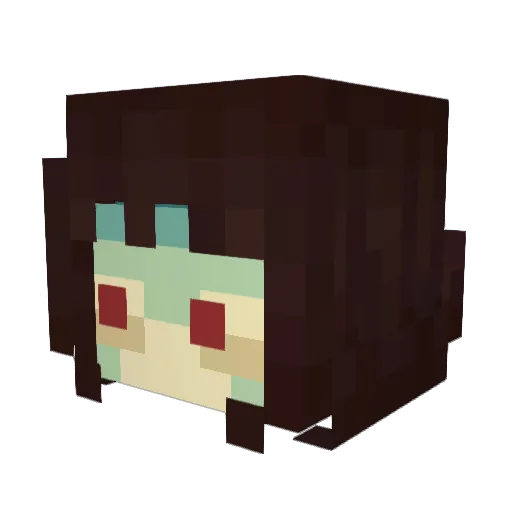 Worm1only Minecraft avatar head, 3D render