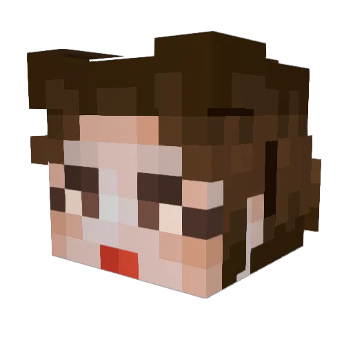 WormInvention Minecraft avatar head, 3D render