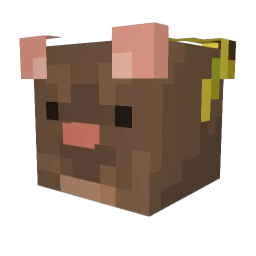 WormMouse Minecraft avatar head, 3D render