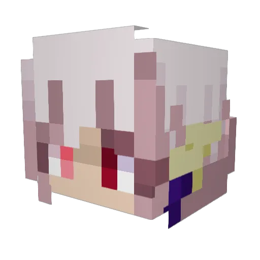 WormOnMoly Minecraft avatar head, 3D render