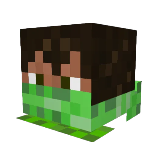 Wormbait Minecraft avatar head, 3D render