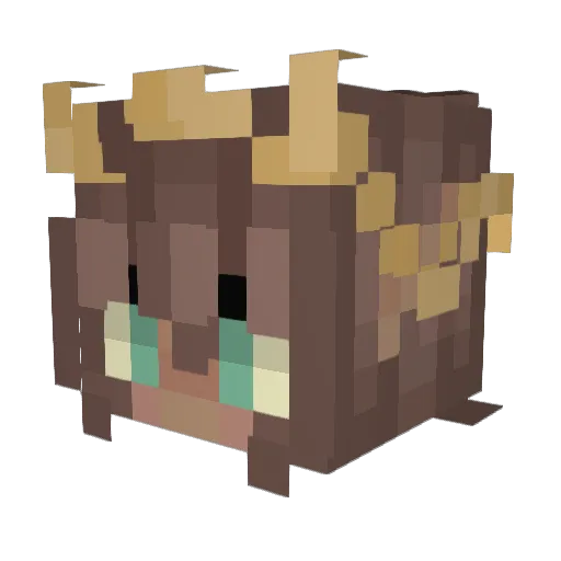 Wormin Minecraft avatar head, 3D render
