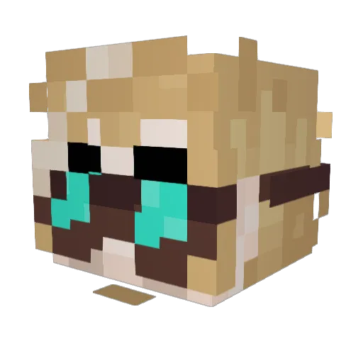Wormmonn Minecraft avatar head, 3D render