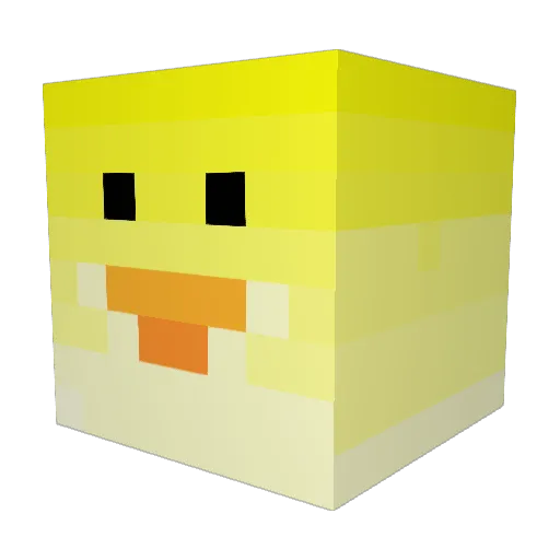 Worrible Minecraft avatar head, 3D render