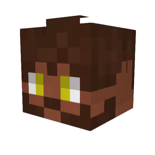 WorryingSine Minecraft avatar head, 3D render