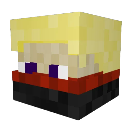 Worschdebrot Minecraft avatar head, 3D render