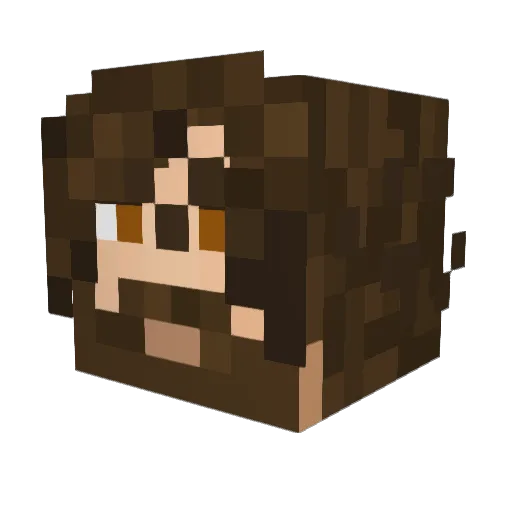 Worsher Minecraft avatar head, 3D render