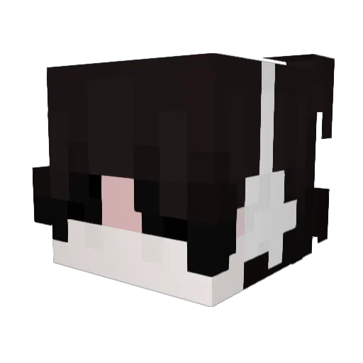 Worshipping Minecraft avatar head, 3D render