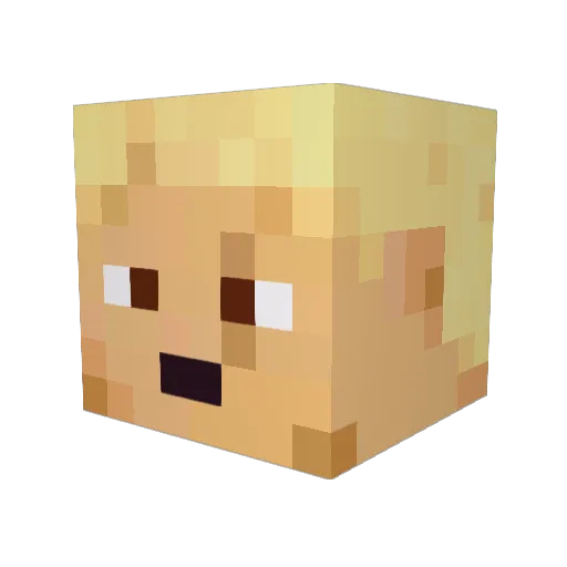 WorstCriminal Minecraft avatar head, 3D render