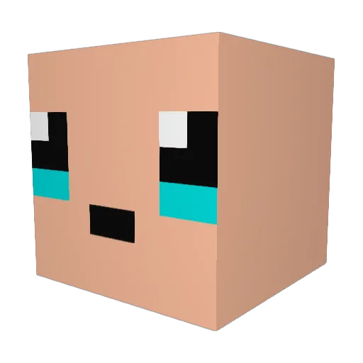 WorstPlayerBack Minecraft avatar head, 3D render