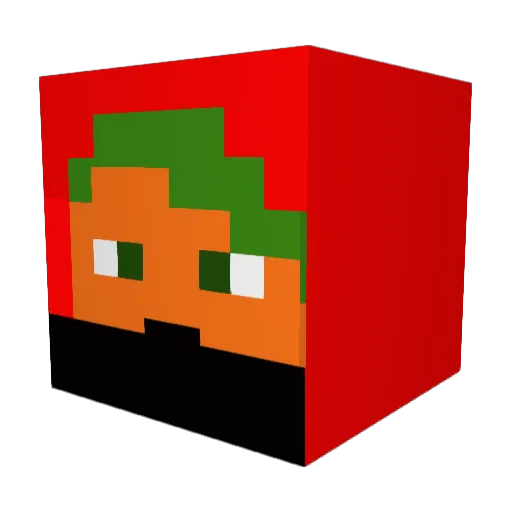 WortelBV Minecraft avatar head, 3D render