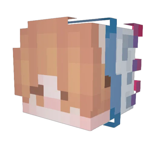 WorthyFire Minecraft avatar head, 3D render
