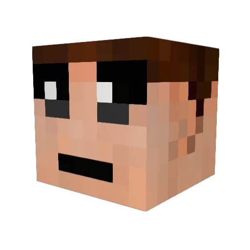 Woulfax Minecraft avatar head, 3D render