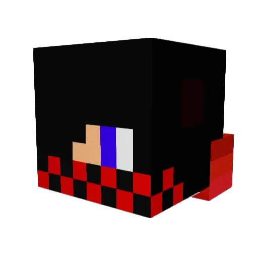 Wounbass Minecraft avatar head, 3D render