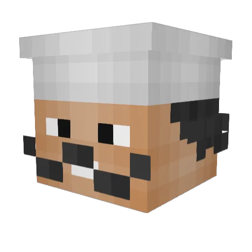 WoundedBird Minecraft avatar head, 3D render
