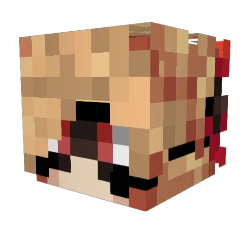 Wowgirl Minecraft avatar head, 3D render