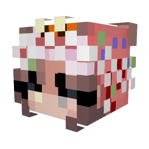 WowoLong Minecraft avatar head, 3D render