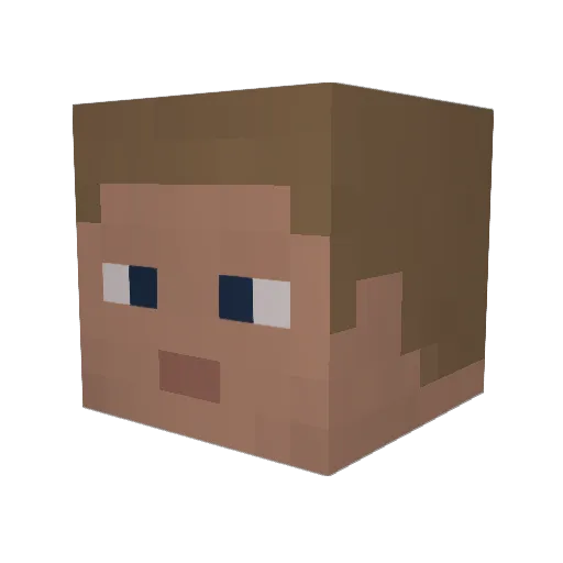 Wowsas Minecraft avatar head, 3D render