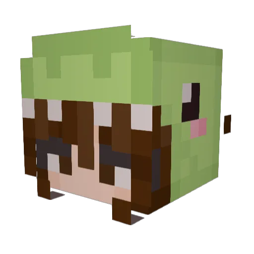 WowzaAbby Minecraft avatar head, 3D render