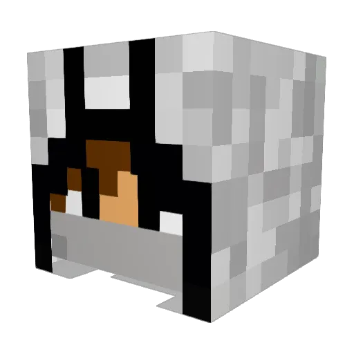 Wozeten Minecraft avatar head, 3D render