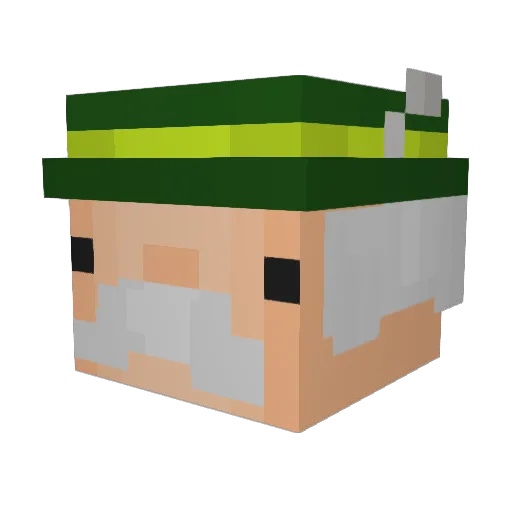 Wqrlord Minecraft avatar head, 3D render
