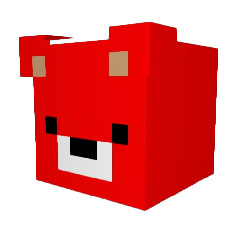 Wqtched Minecraft avatar head, 3D render
