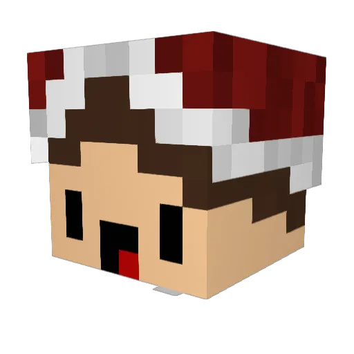 Wr3cK3D Minecraft avatar head, 3D render