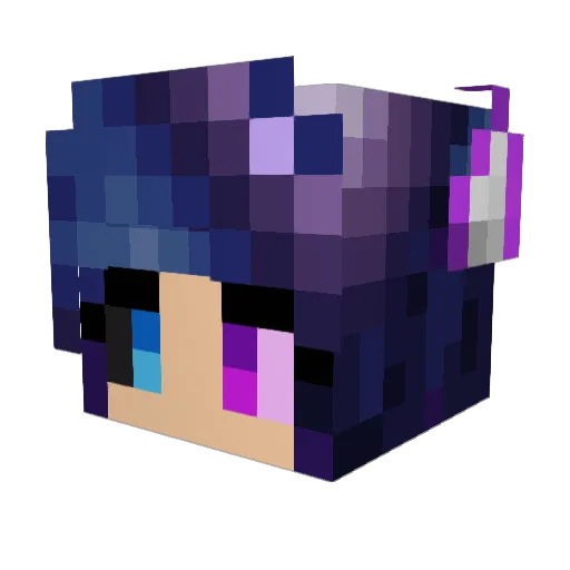Wraeththu Minecraft avatar head, 3D render