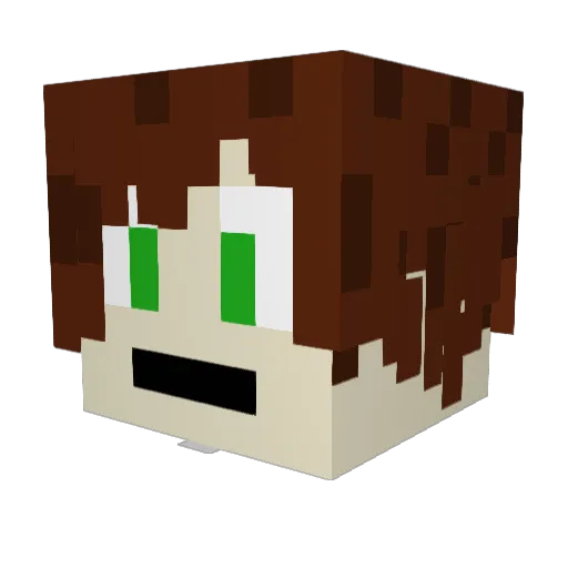 WraithShadow Minecraft avatar head, 3D render