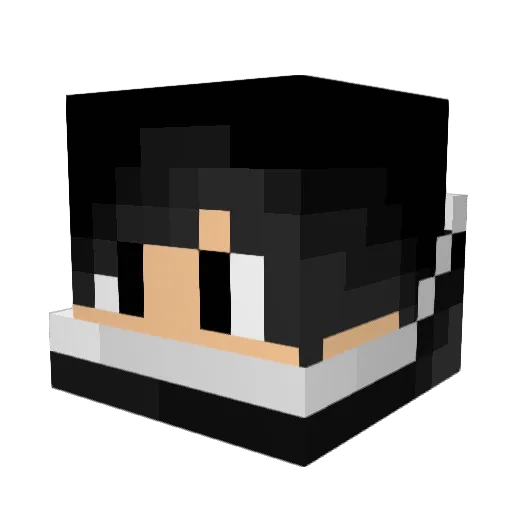 Wraithly Minecraft avatar head, 3D render