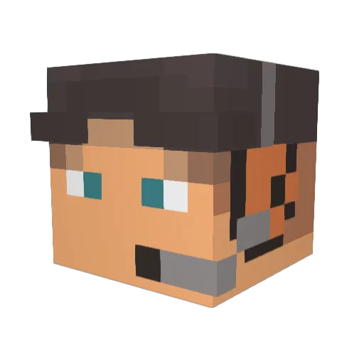 Wraithy60 Minecraft avatar head, 3D render