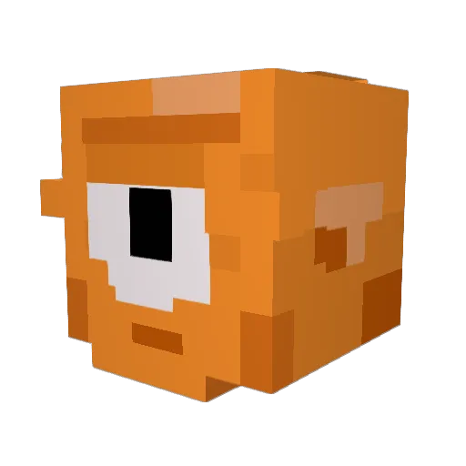 Wreckece Minecraft avatar head, 3D render