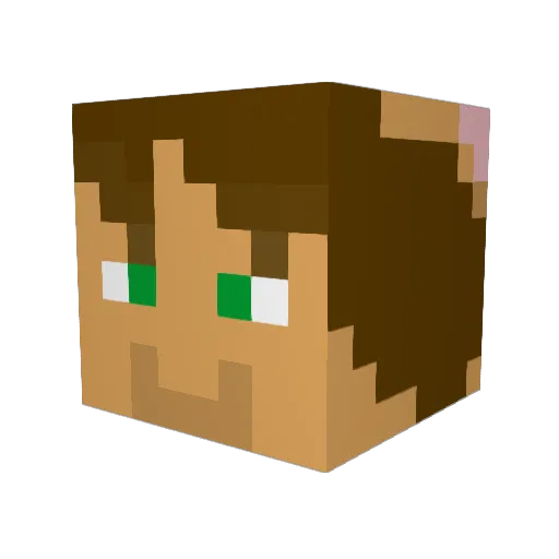 Wrecklessangel Minecraft avatar head, 3D render