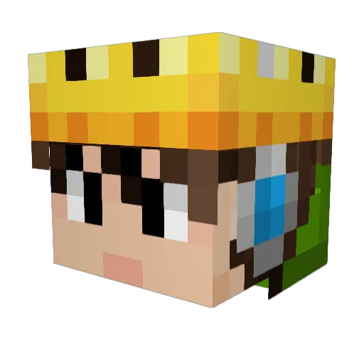 Wreckloud Minecraft avatar head, 3D render