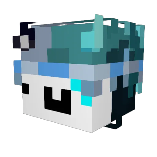 Wreksia Minecraft avatar head, 3D render