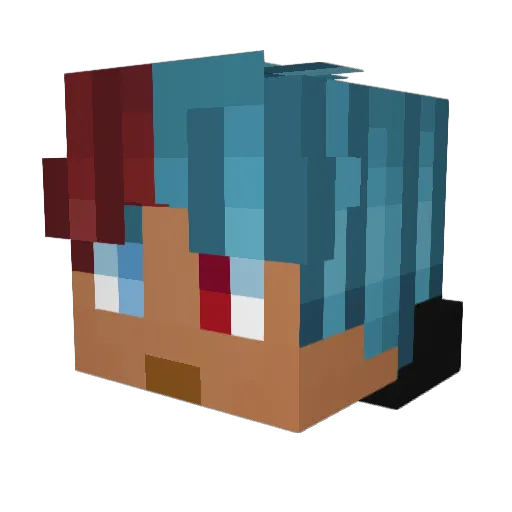 Wren_X Minecraft avatar head, 3D render