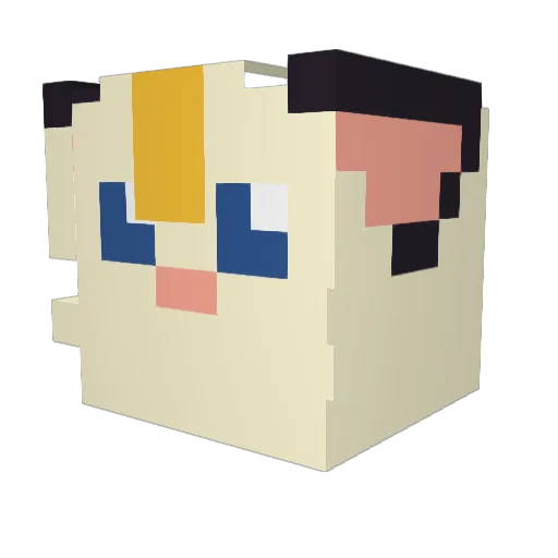 Wren_the_Meowth Minecraft avatar head, 3D render