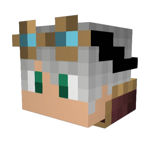 Wrenbee Minecraft avatar head, 3D render