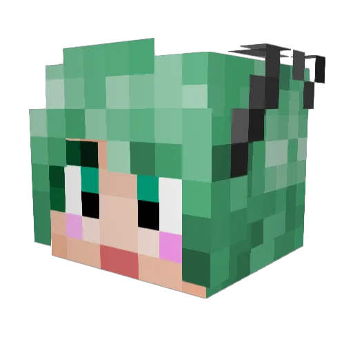 WriggleNightbug Minecraft avatar head, 3D render