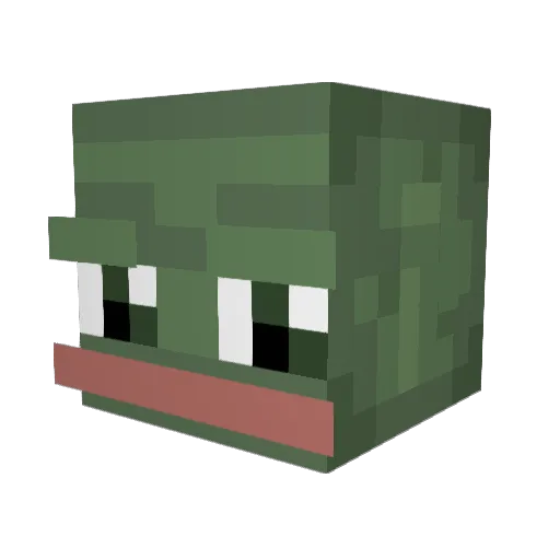 WrinklySkinFlap Minecraft avatar head, 3D render