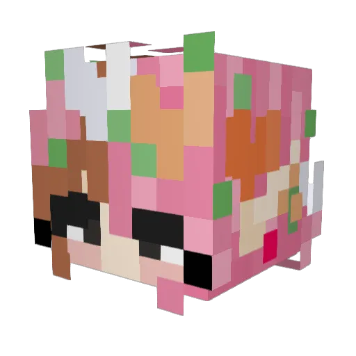 Wrinxle Minecraft avatar head, 3D render