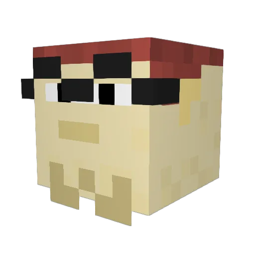 Wrobbly Minecraft avatar head, 3D render
