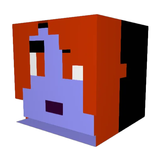 Wroops Minecraft avatar head, 3D render