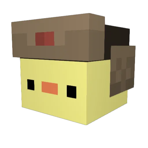 Wruthing Minecraft avatar head, 3D render