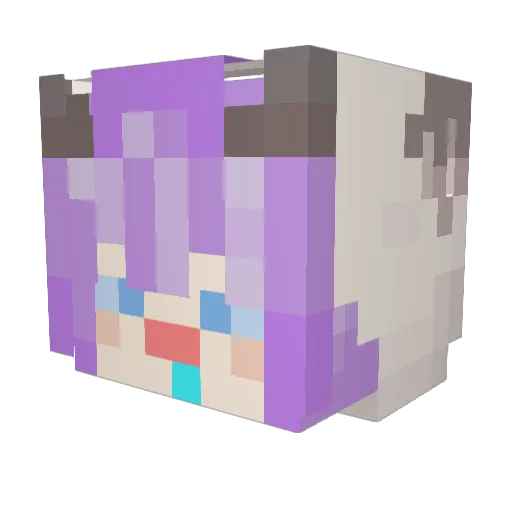 WsabaW Minecraft avatar head, 3D render