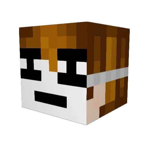 Wsad_Ch Minecraft avatar head, 3D render