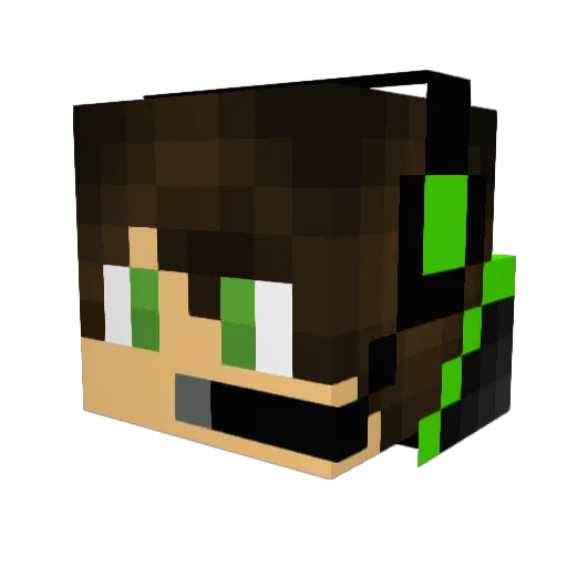 WuBzGaming Minecraft avatar head, 3D render